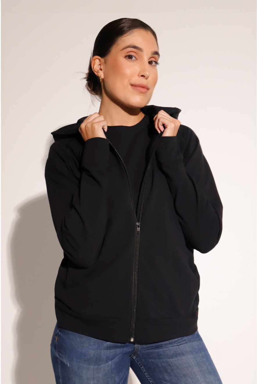 Breeth Travel Wear Cotton Ladies Black hoodie