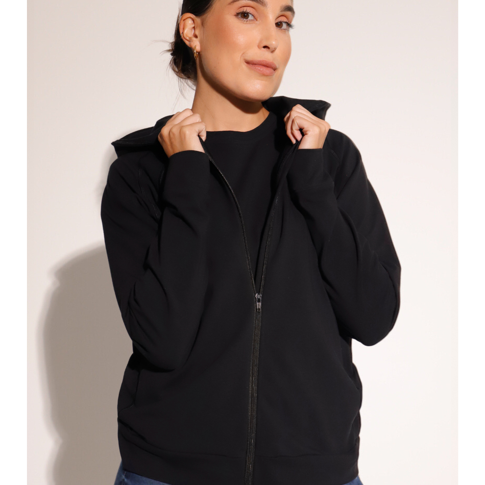 Breeth Travel Wear Cotton Ladies Black hoodie