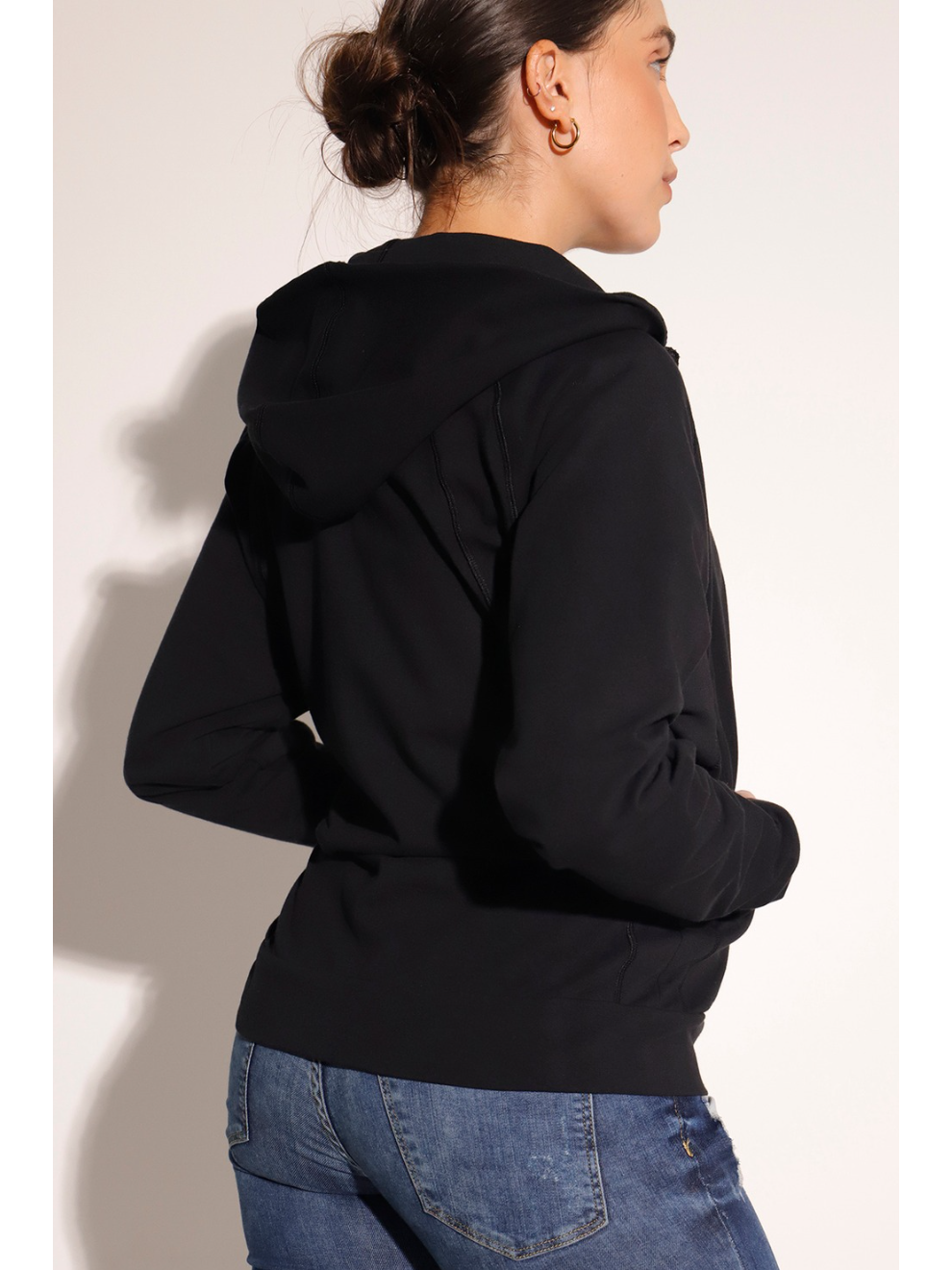 Breeth Travel Wear Cotton Ladies Black hoodie