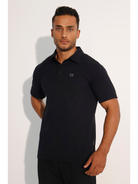 Breeth Cotton Travel Clothing Mens Black Polo Shirt