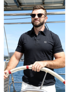 Breeth Cotton Travel Clothing Mens Black Polo Shirt