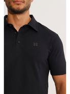 Breeth Cotton Travel Clothing Mens Black Polo Shirt
