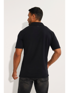 Breeth Cotton Travel Clothing Mens Black Polo Shirt