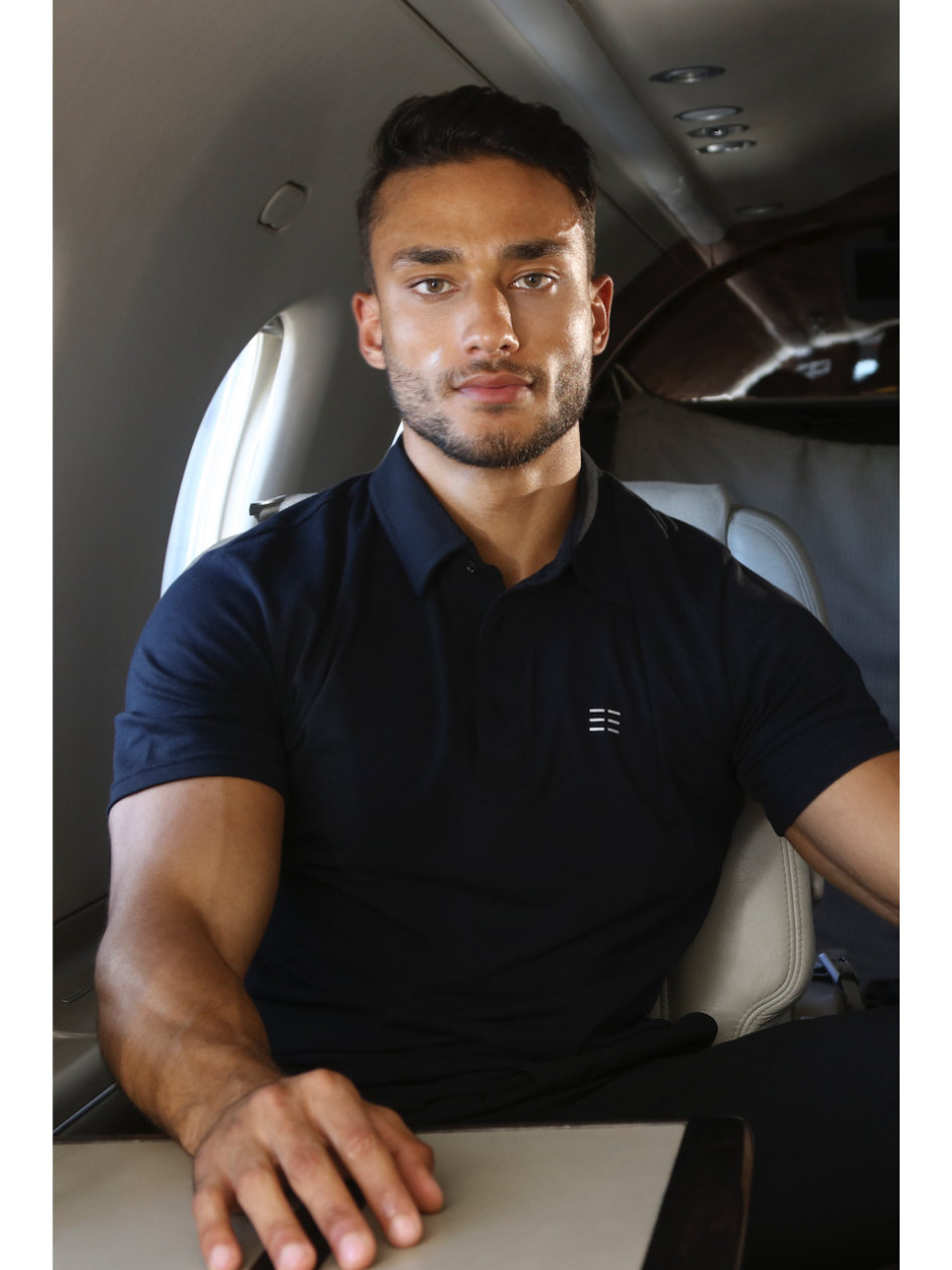 Breeth Cotton Travel Clothing Mens Black Polo Shirt