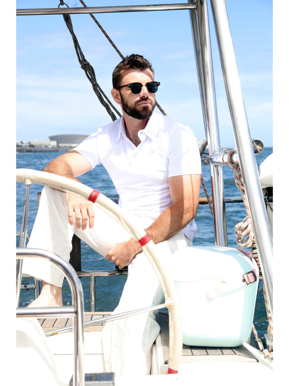 Breeth Cotton Travel Clothing Mens White Polo Shirt