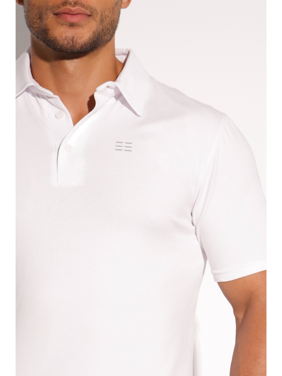 Breeth Cotton Travel Clothing Mens White Polo Shirt