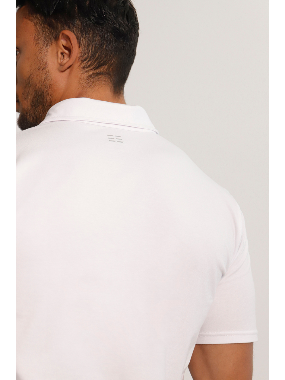 Breeth Cotton Travel Clothing Mens White Polo Shirt