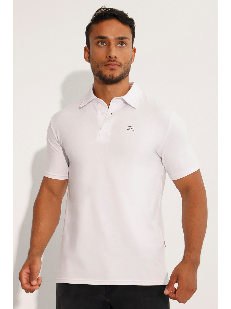 Breeth Cotton Travel Clothing Mens White Polo Shirt