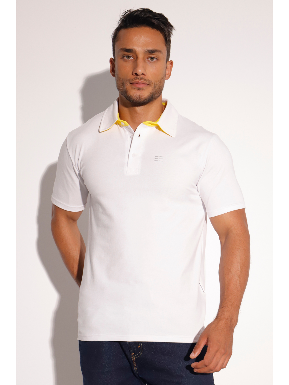 Breeth Cotton Travel Clothing Mens White Polo Shirt