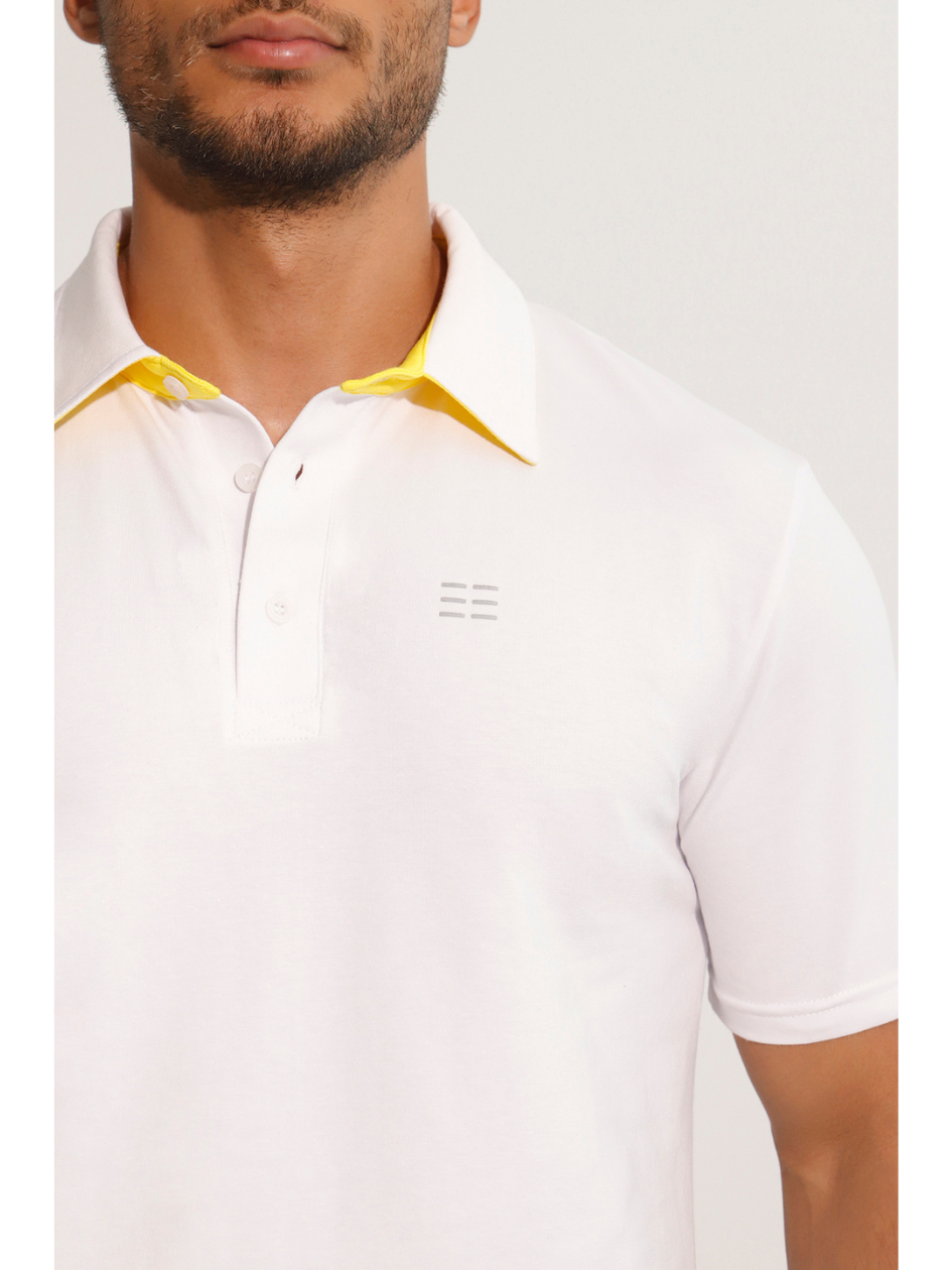 Breeth Cotton Travel Clothing Mens White Polo Shirt