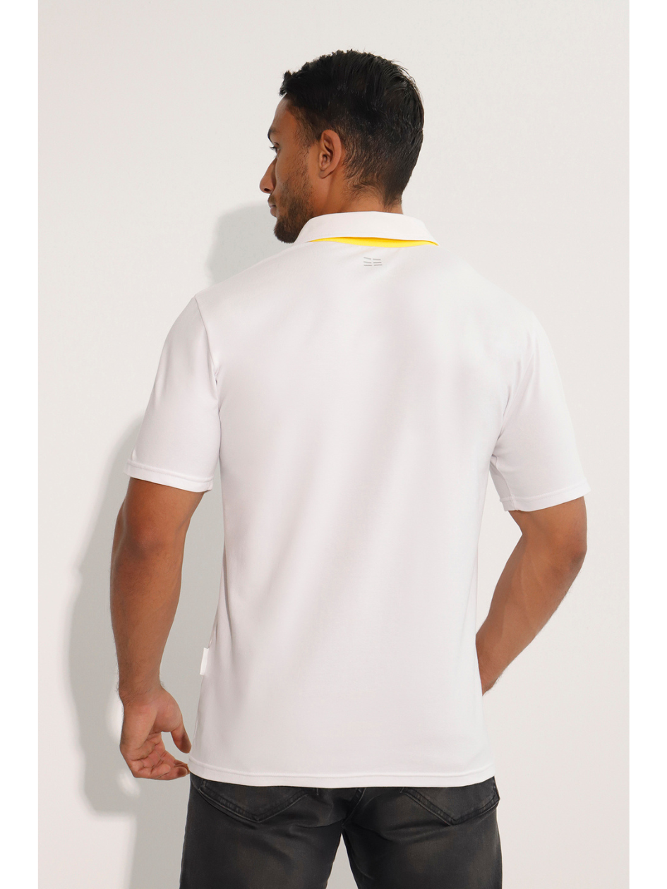 Breeth Cotton Travel Clothing Mens White Polo Shirt