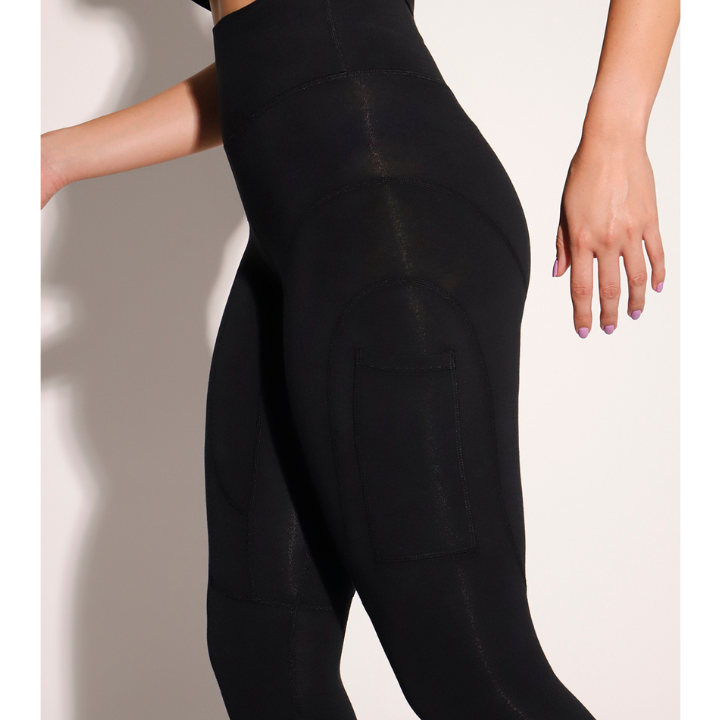 Womens Black Travel Leggings Breathable Cotton Travel Clothing