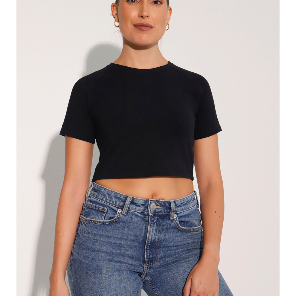 Short Sleeve Cotton Crop Top