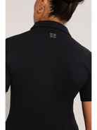 Breeth Cotton Travel Clothing Ladies Black Polo Shirt