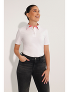 Breeth Cotton Travel Clothing Ladies White Polo Shirt