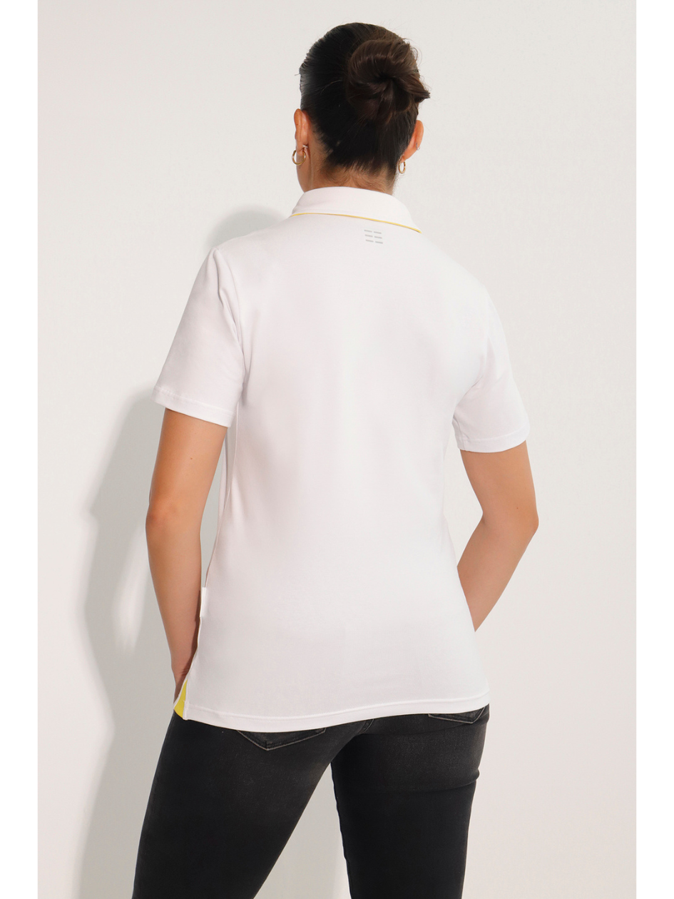 Breeth Cotton Travel Clothing Ladies White Polo Shirt