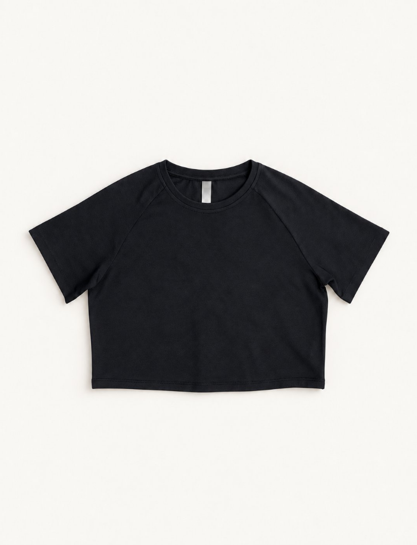 Short Sleeve Cotton Crop Top