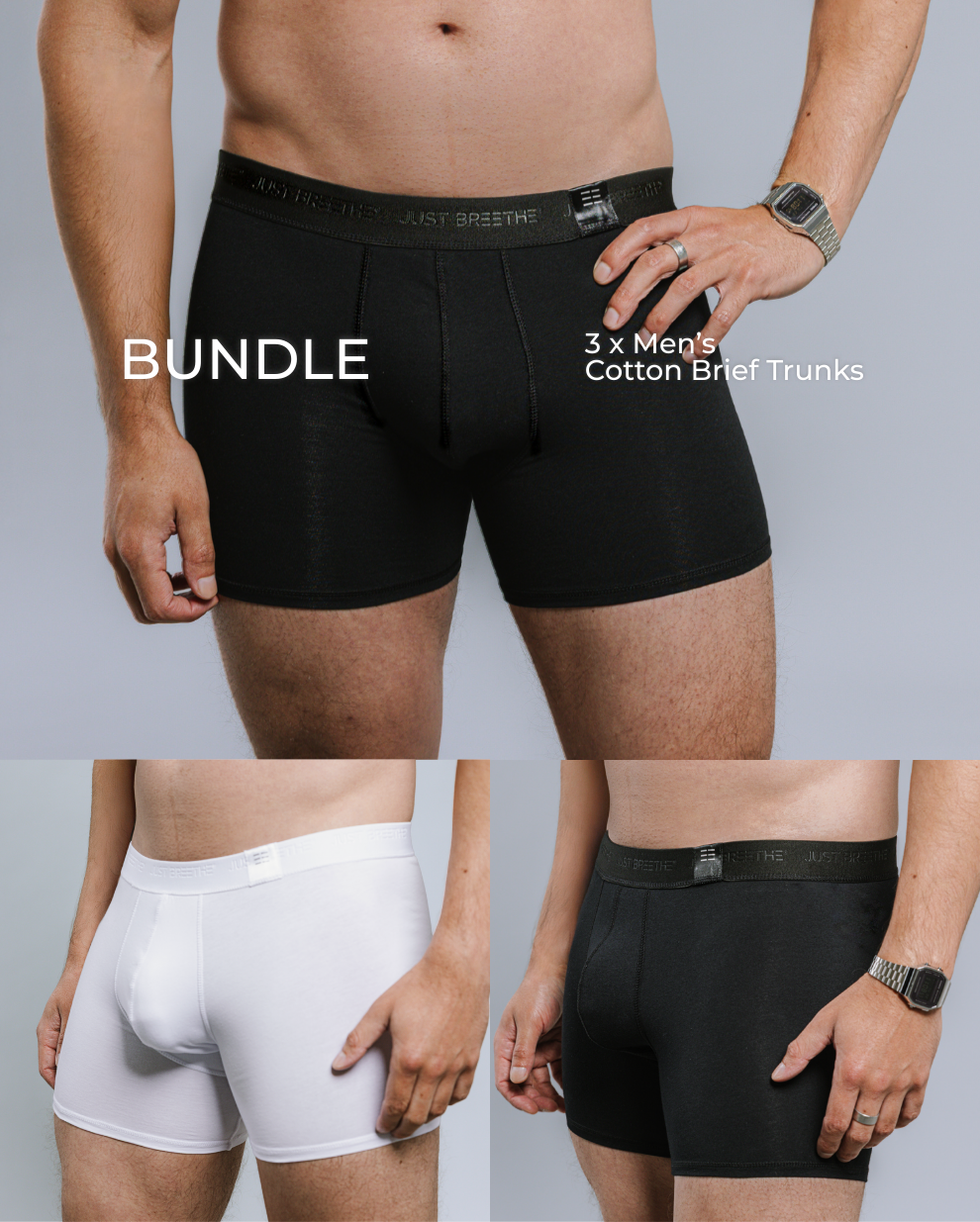 Cotton Trunks 3-Pack Bundle