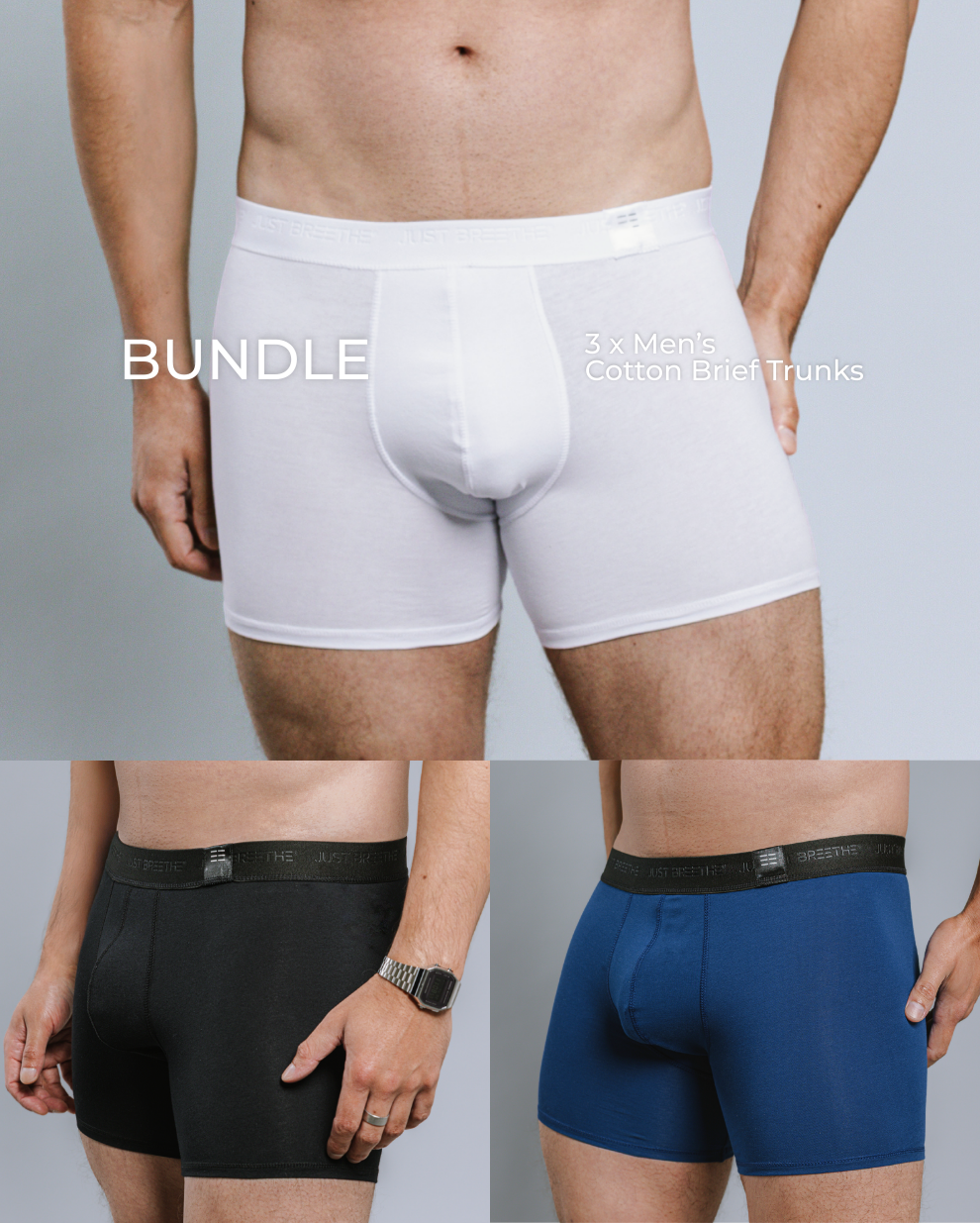 Cotton Trunks 3-Pack Bundle