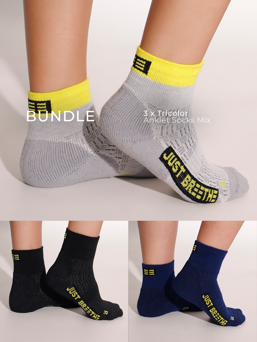 Anklet Coolmax Socks 3-Pack Bundle