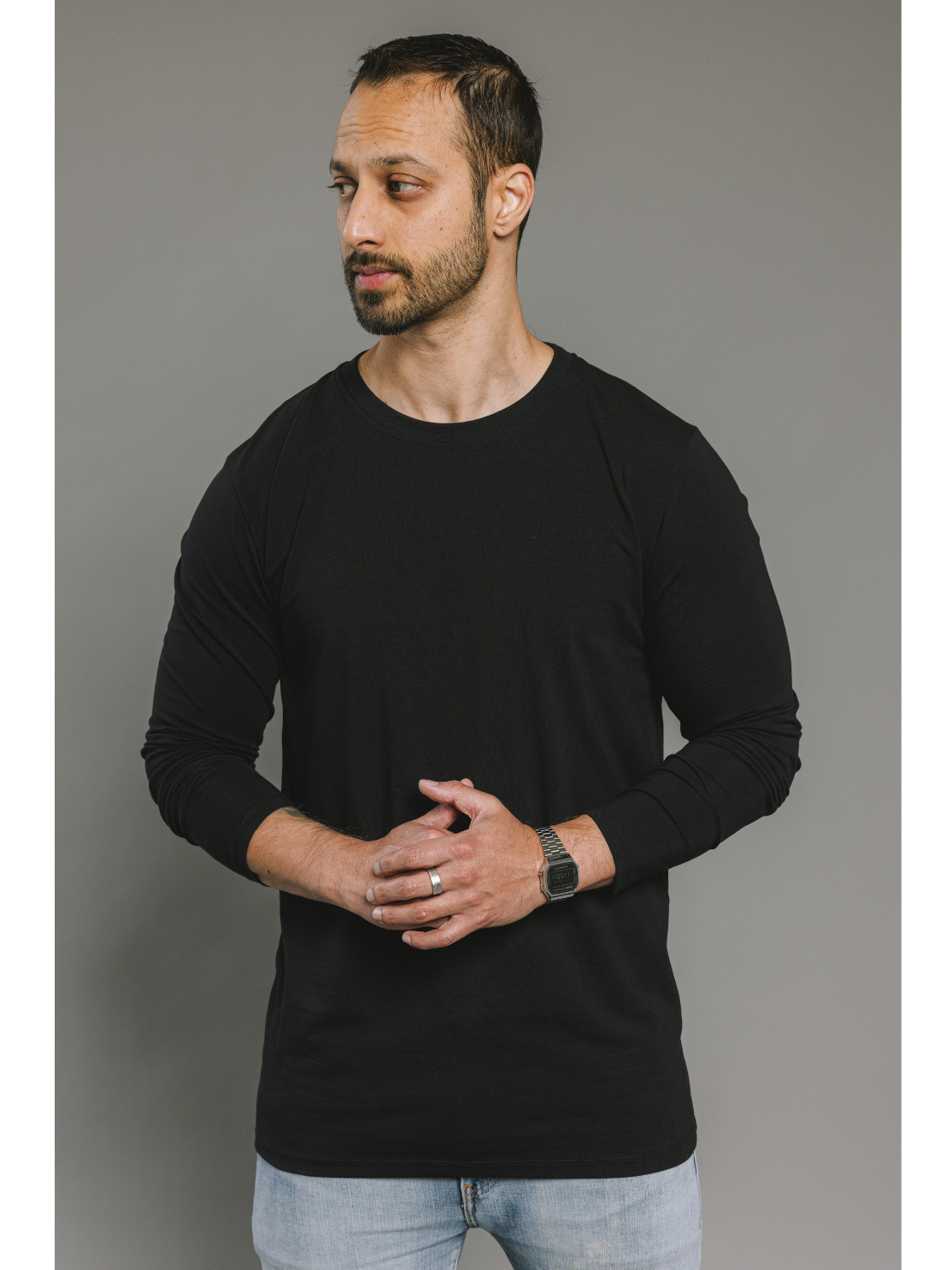 Extra Length Long Sleeve Cotton T-Shirt