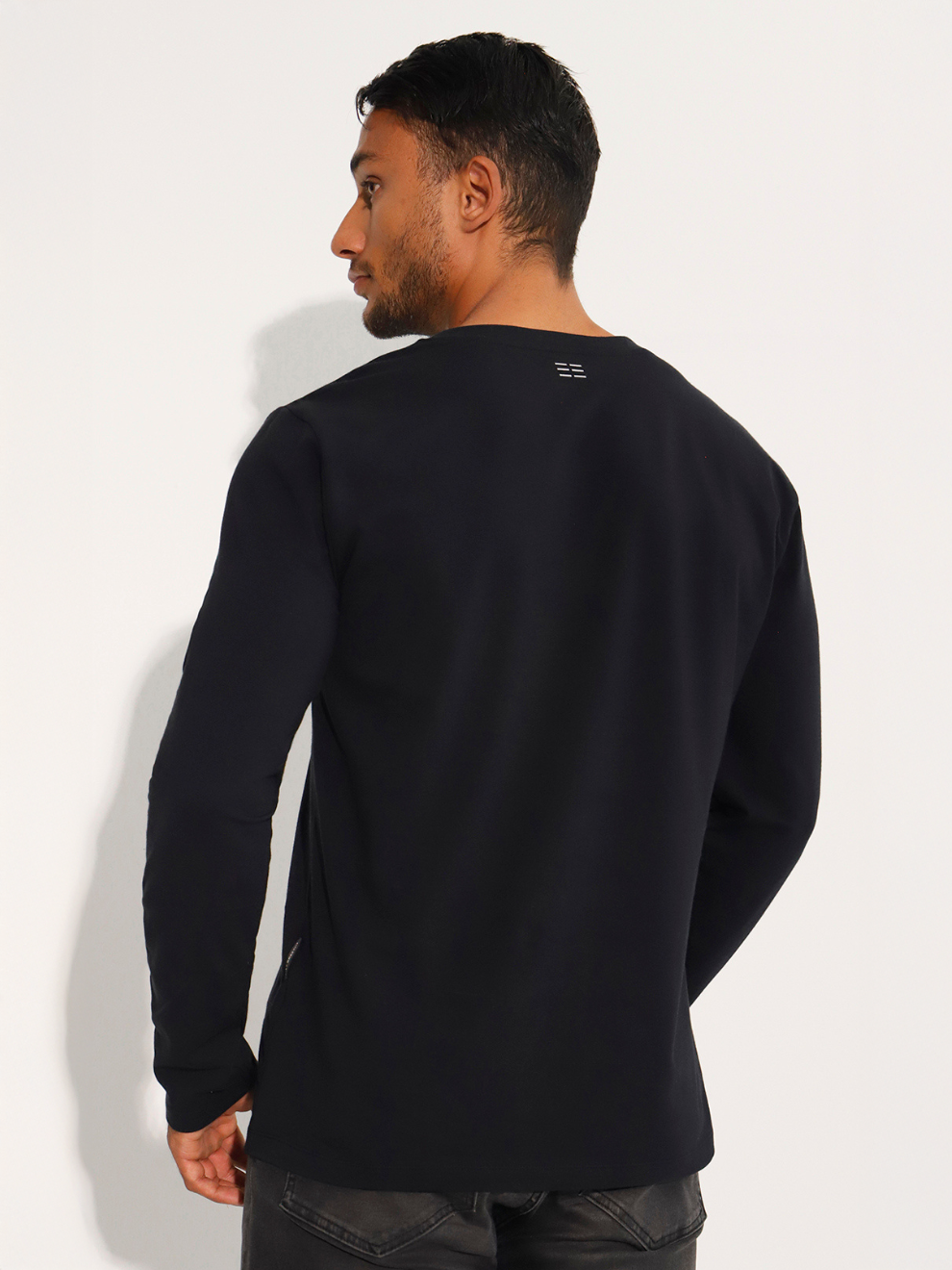 Men's Plain Long Sleeve Cotton T-Shirt