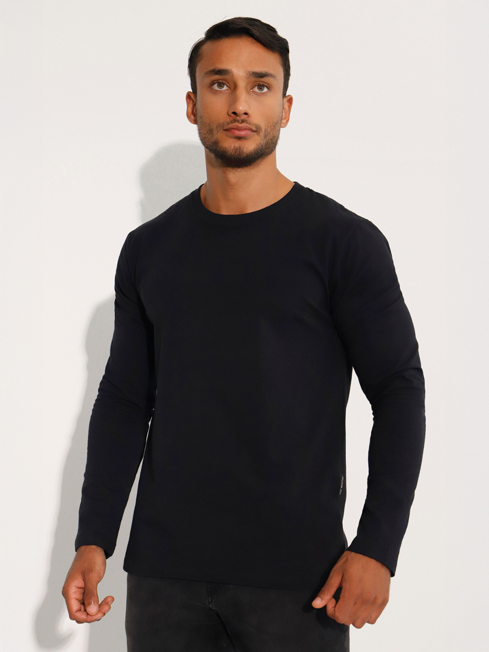 Men's Plain Long Sleeve Cotton T-Shirt