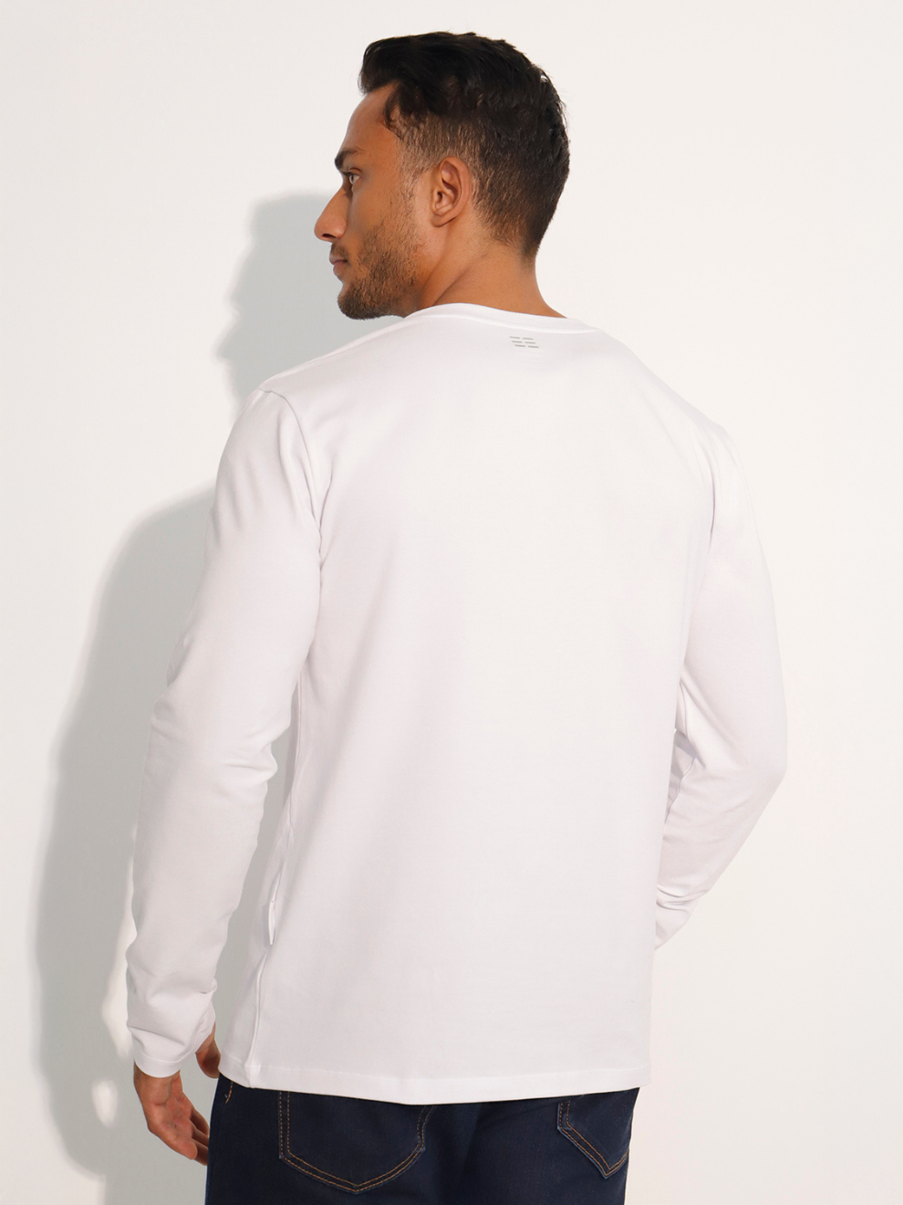 Men's Plain Long Sleeve Cotton T-Shirt