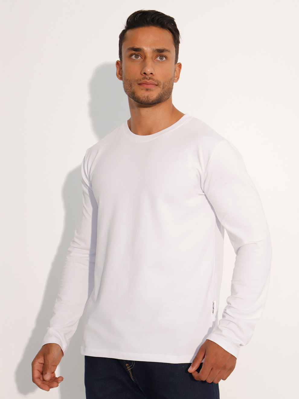 Men's Plain Long Sleeve Cotton T-Shirt