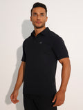 Men's Black Cotton Polo Shirt