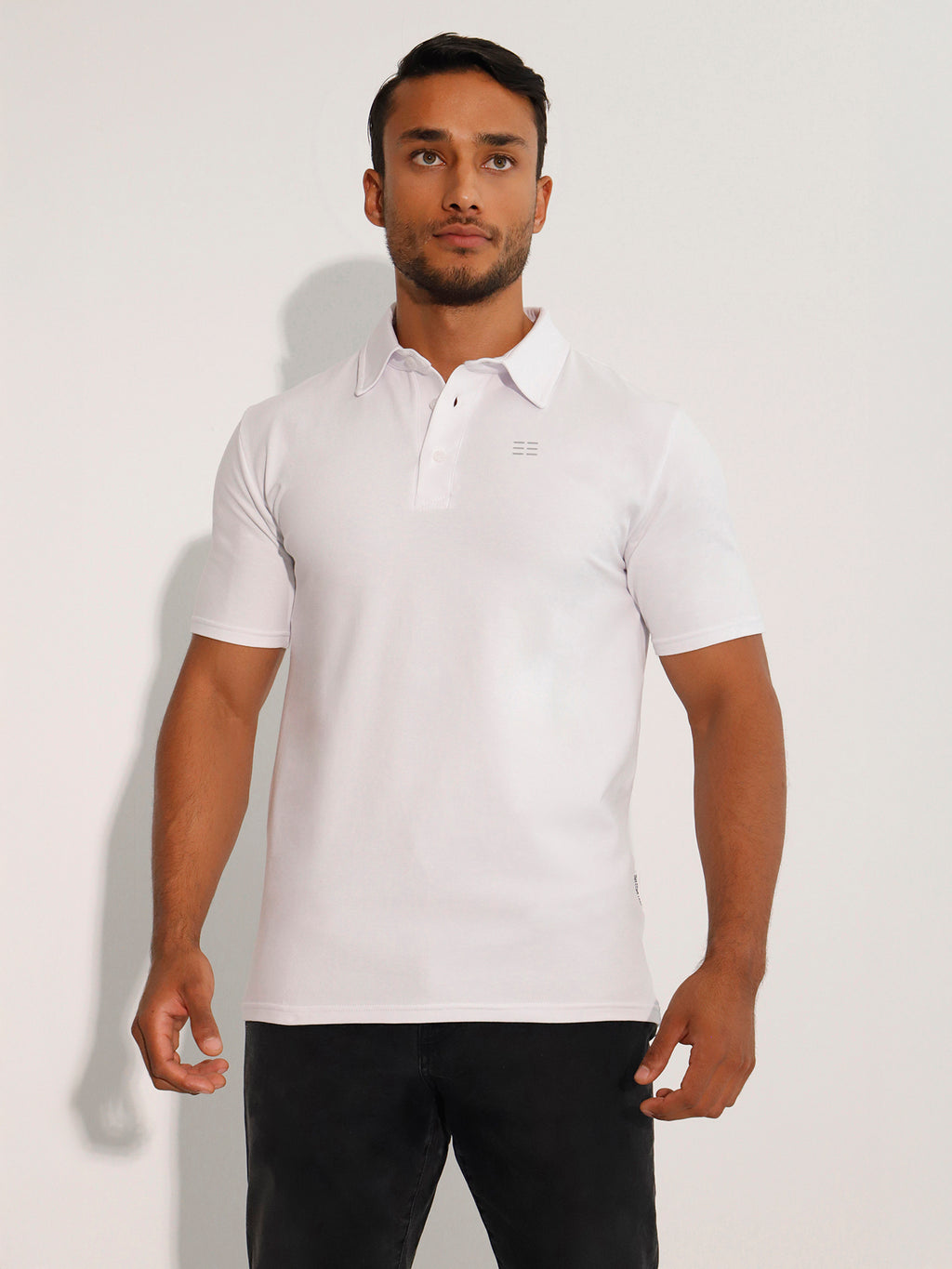 Men's White Cotton Polo Shirt