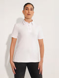 Women's White Cotton Polo Shirt