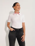 Women's White Cotton Polo Shirt