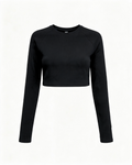 Long Sleeve Cotton Crop Top (with Thumb Hole)