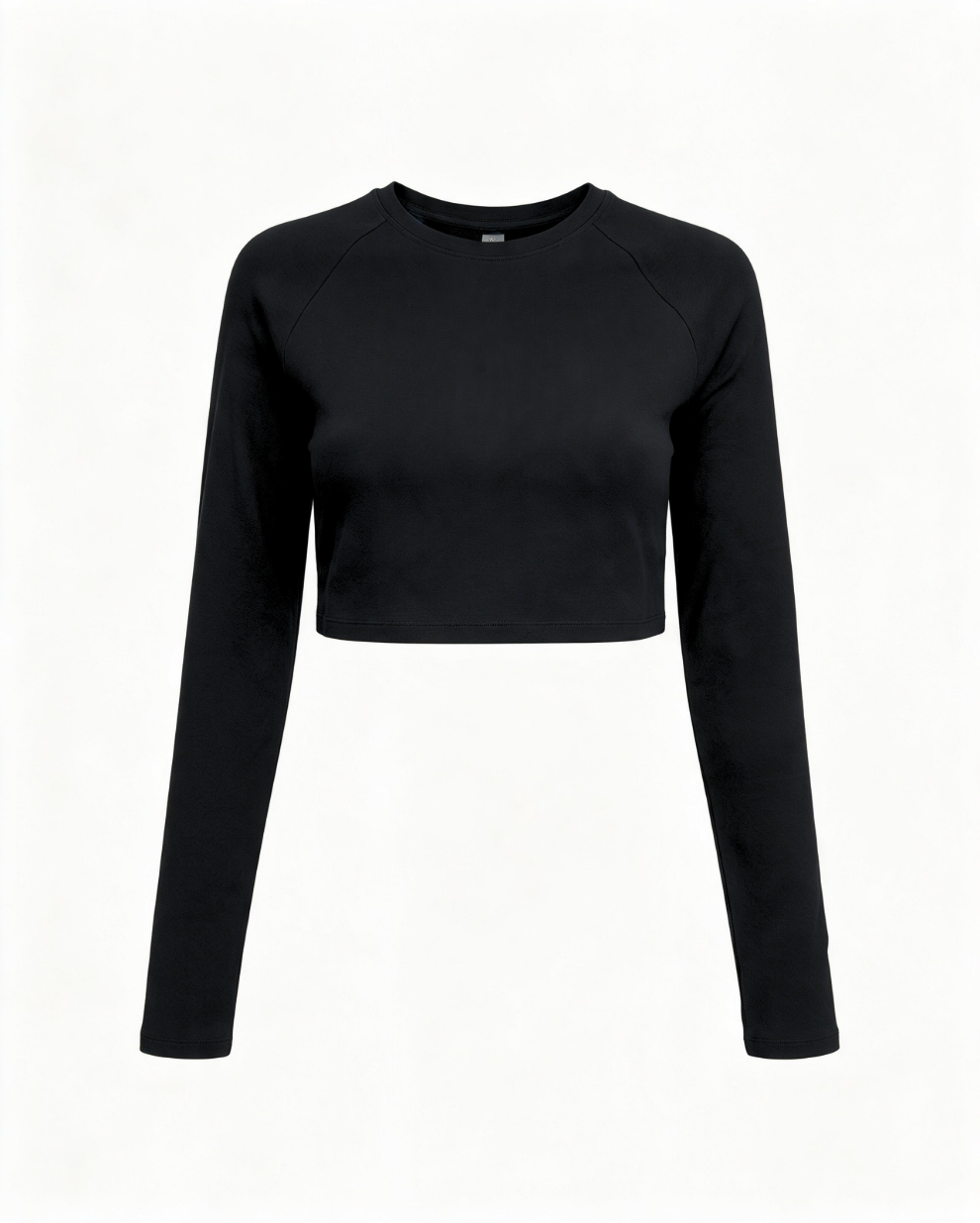 Long Sleeve Cotton Crop Top (with Thumb Hole)