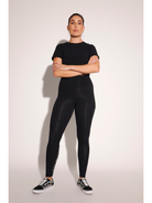 Womens Black Travel Leggings Breathable Cotton Travel Clothing