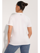 Breeth comfortable cotton womens short sleeve T-shirt in white