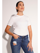 Breeth comfortable cotton womens short sleeve T-shirt in white