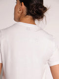 Women's White Short Sleeve Cotton T-Shirt w Print