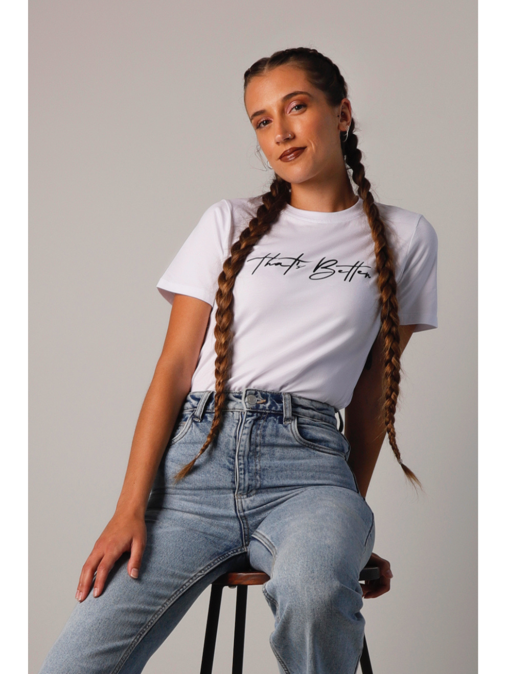 Just Breethe Womens Short Sleeve Printed White T-Shirt That's Better