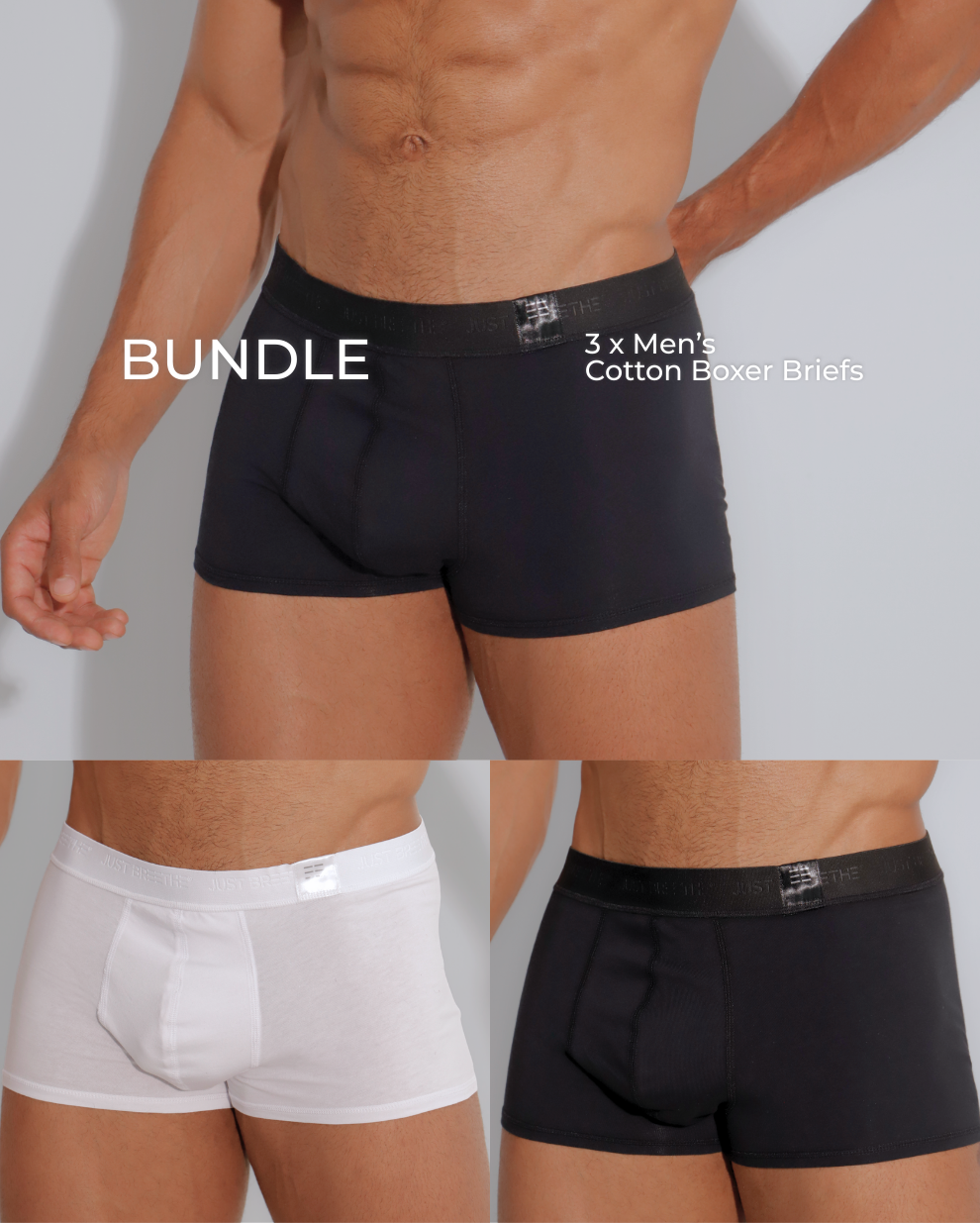 Cotton Boxer Brief 3-Pack Bundle