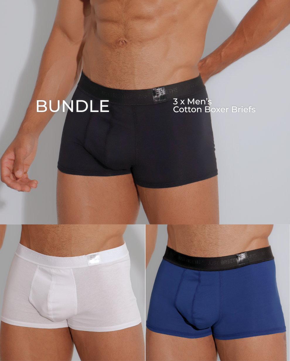 Cotton Boxer Brief 3-Pack Bundle