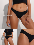 Black women's cotton Brazilian briefs with 'Bundle' text on a white background