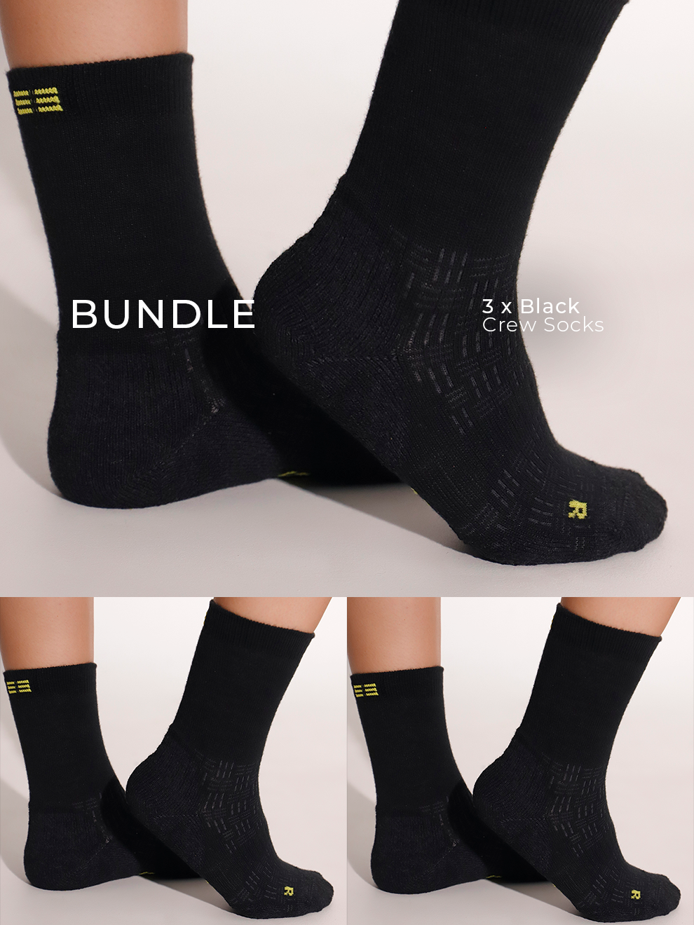 3/4 Crew Coolmax Socks 3-Pack Bundle