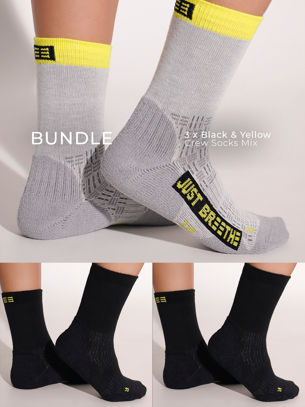 3/4 Crew Coolmax Socks 3-Pack Bundle