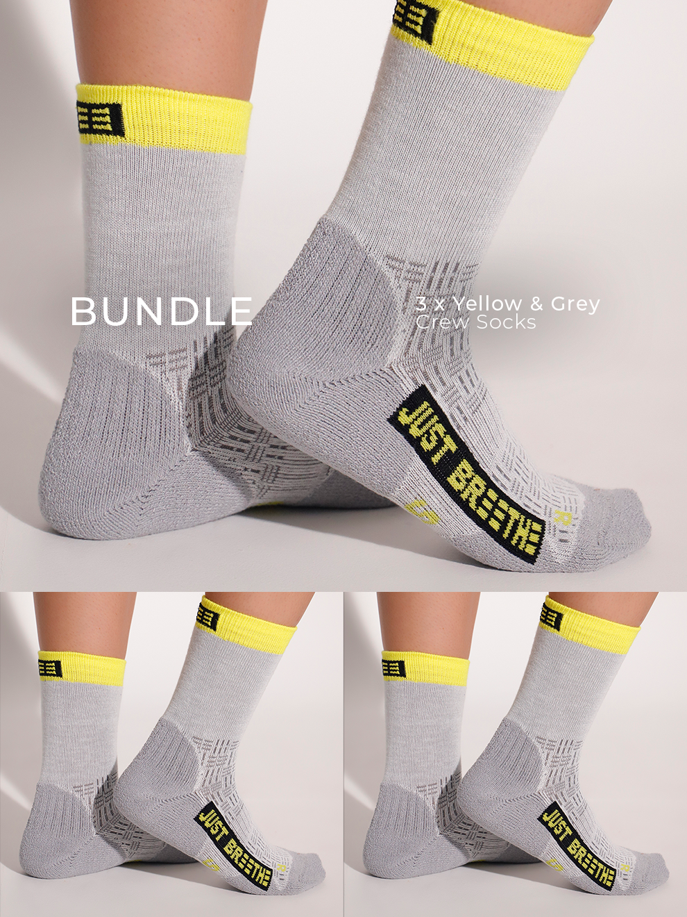 3/4 Crew Coolmax Socks 3-Pack Bundle