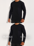 Men's Long Sleeve T-Shirt 2-Pack Bundle - Plain