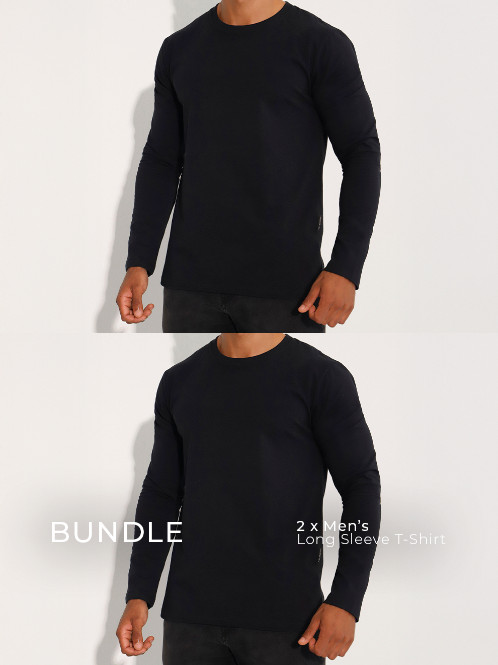 Men's Long Sleeve T-Shirt Bundle - Plain