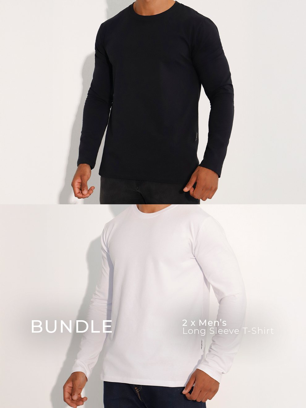 Men's Long Sleeve T-Shirt Bundle - Plain