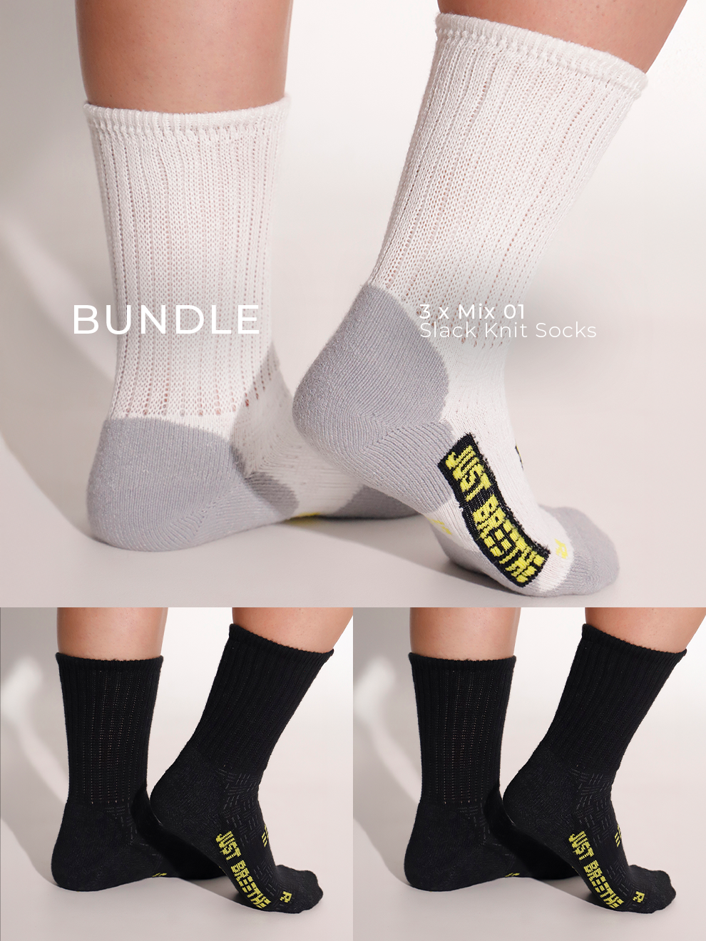Slack Knit Coolmax Socks 3-Pack Bundle